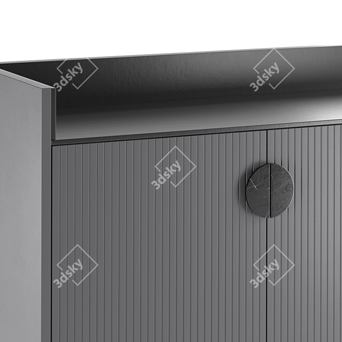 Modern Gray UNO Sideboard 3D model image 3