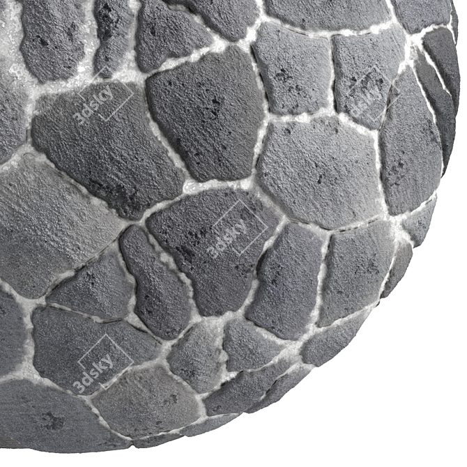 Stone Wall Material Pack: 3 Colors, PBR, 4K 3D model image 4