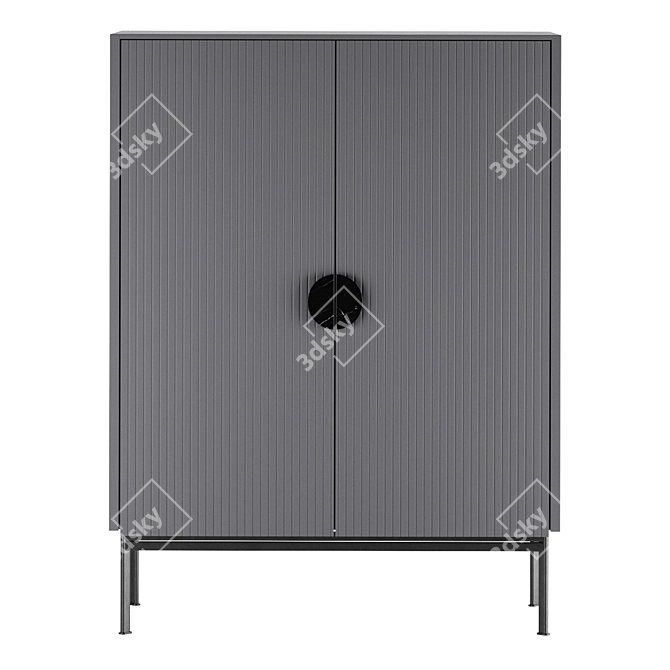 Modern Grey Wardrobe UNO 3D model image 2