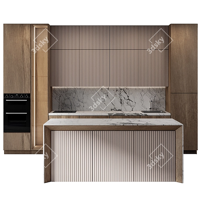 Kitchen Modern29: Sleek and Stylish 2015 Edition 3D model image 1