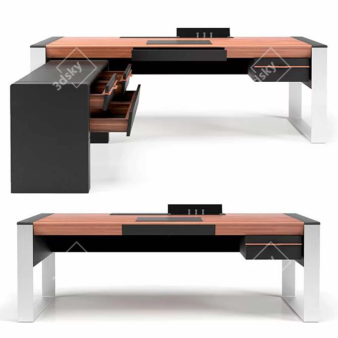 Savana Executive Desk: Sleek and Elegant Solution for Your Office 3D model image 1