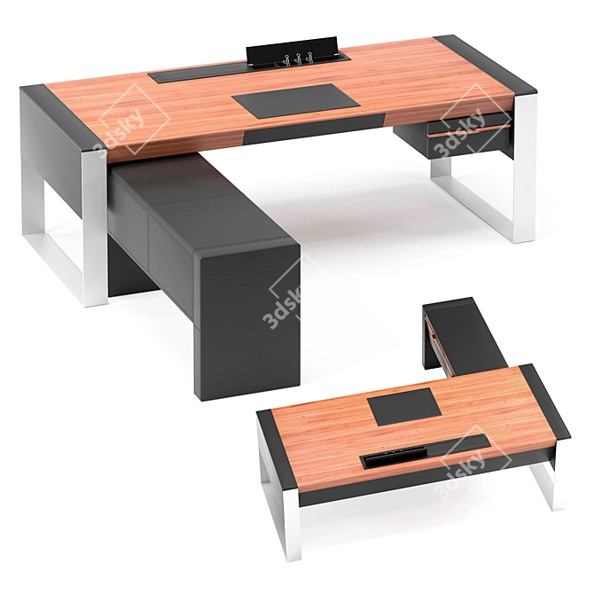 Savana Executive Desk: Sleek and Elegant Solution for Your Office 3D model image 2