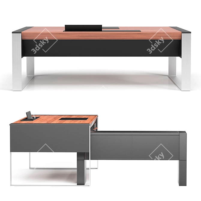 Savana Executive Desk: Sleek and Elegant Solution for Your Office 3D model image 3
