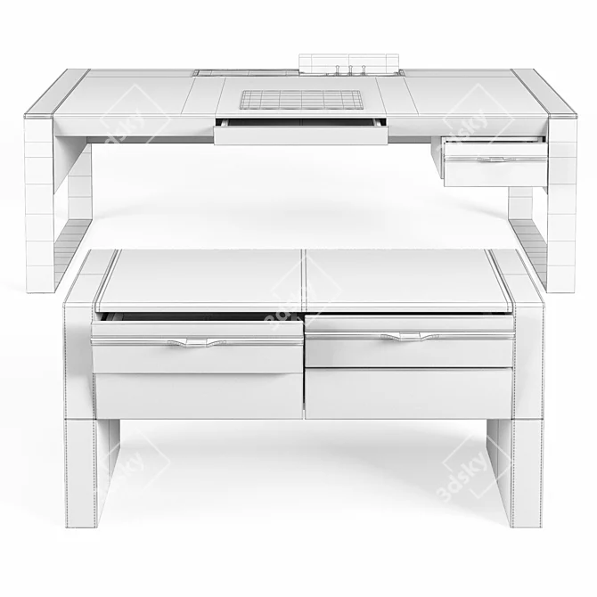 Savana Executive Desk: Sleek and Elegant Solution for Your Office 3D model image 5