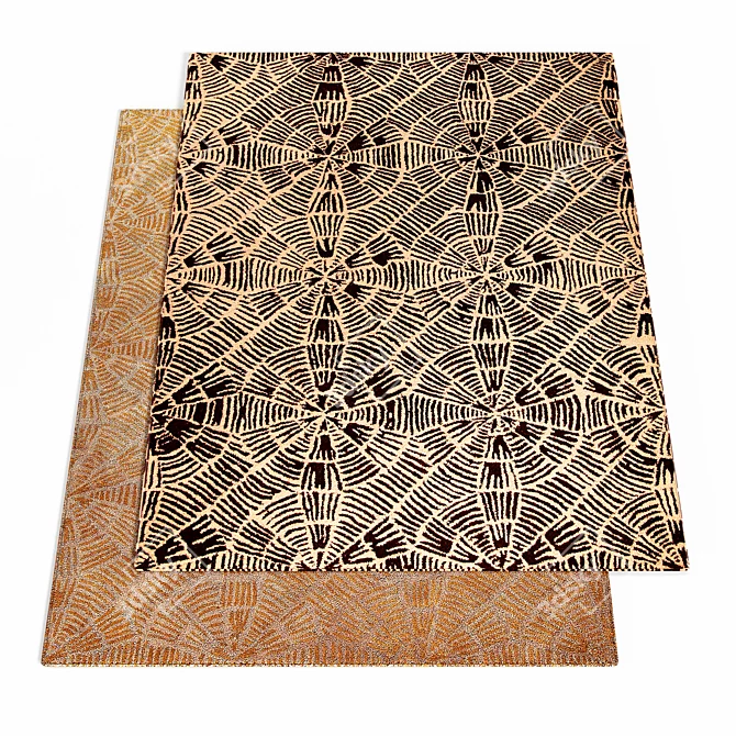 Maze Brown Area Rug 3D model image 1