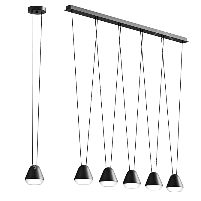 Elegant Eglo Palbieta Pendant Lamps 3D model image 1