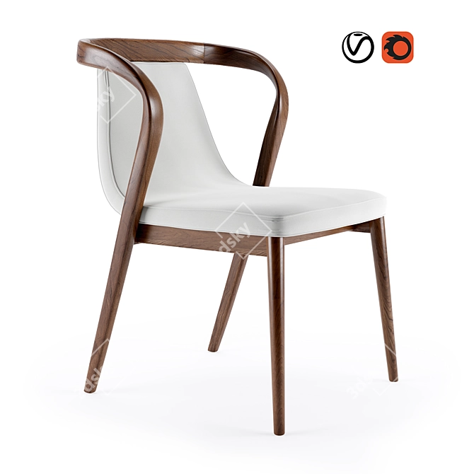 Crafted Comfort: Marconato Maurizio & Terry Zappa Armchair 3D model image 1