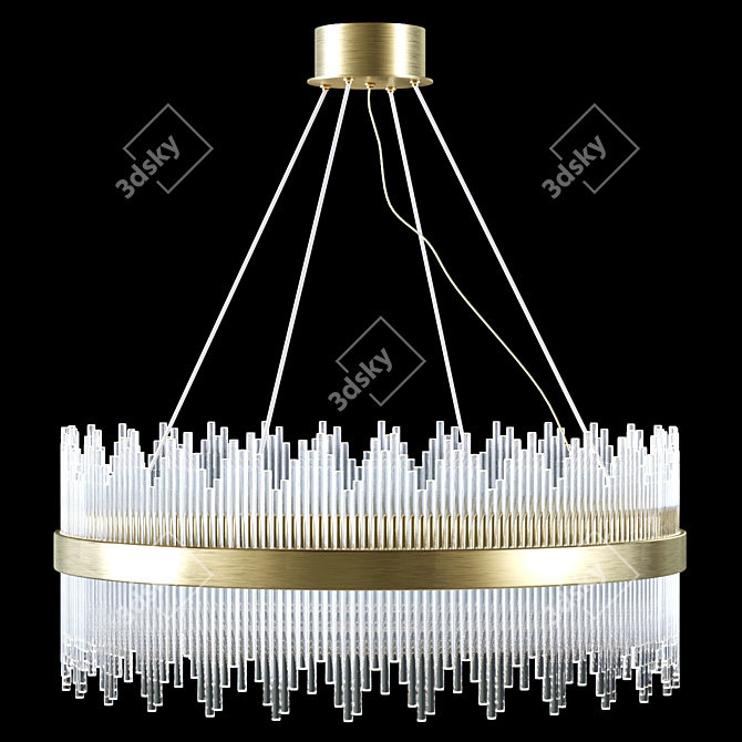Glass Wand Chandelier by GLCrystal 3D model image 1