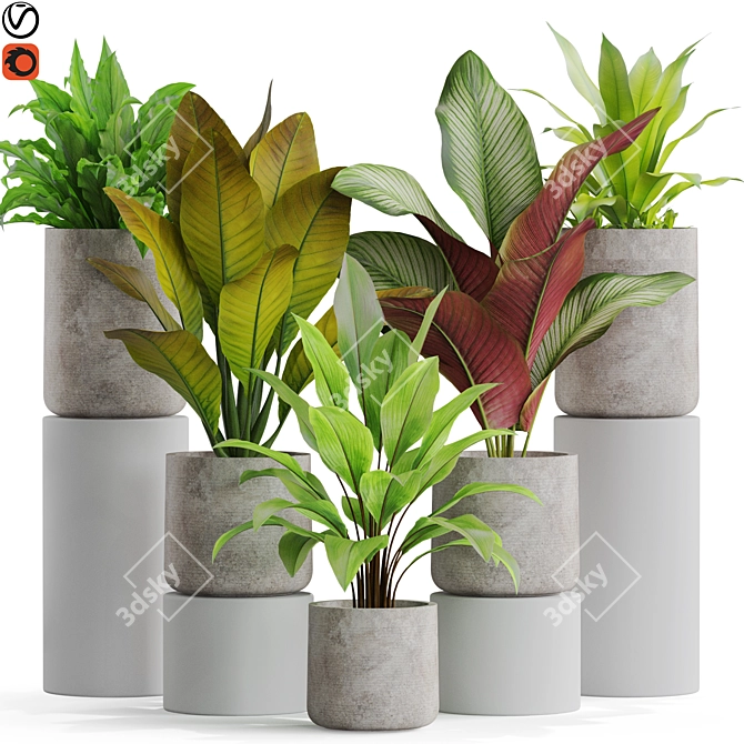 Exquisite Plant Assortment 556 3D model image 1