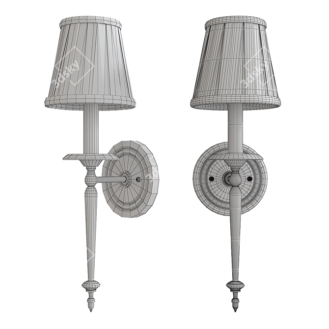 Vintage Jefferson Wall Sconce 3D model image 2