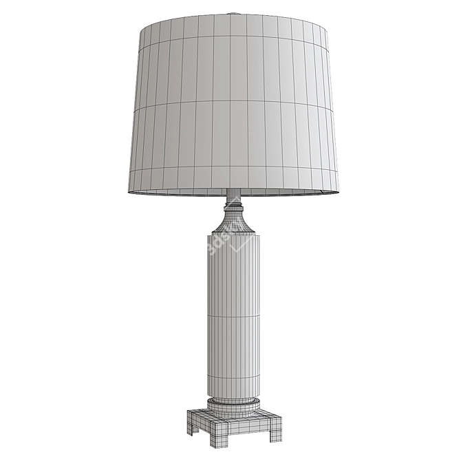 Elegant Crosby Round Table Lamp 3D model image 2