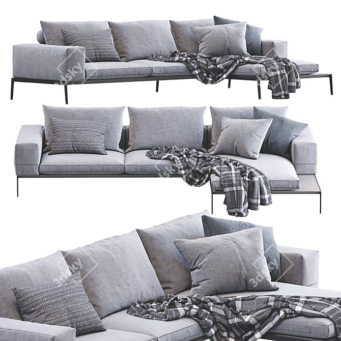 Elegant Lifesteel Sofa: Flexform 3D model image 1