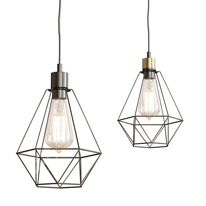 Rustic Industrial Pendant Light 3D model image 1