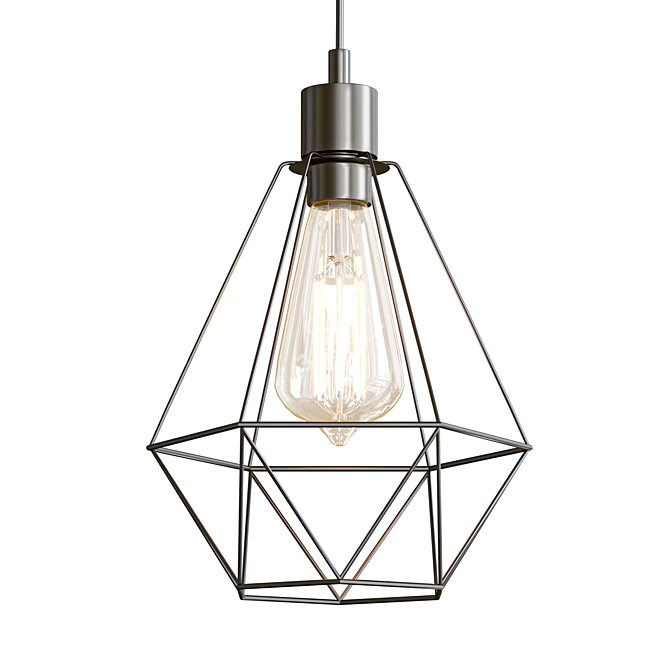 Rustic Industrial Pendant Light 3D model image 2