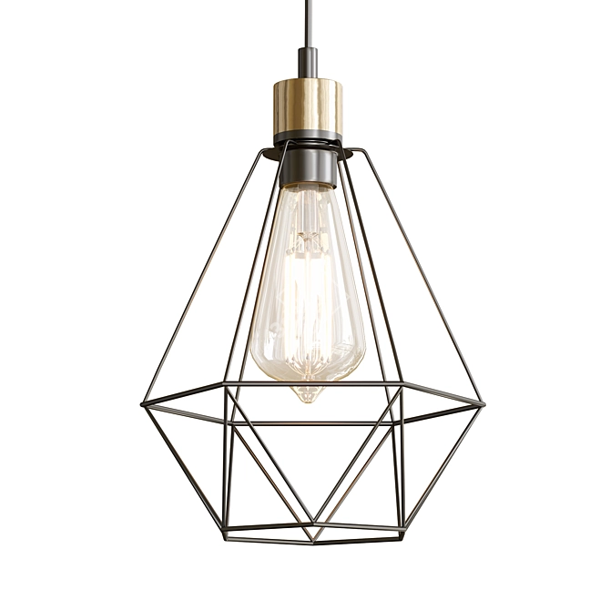 Rustic Industrial Pendant Light 3D model image 3