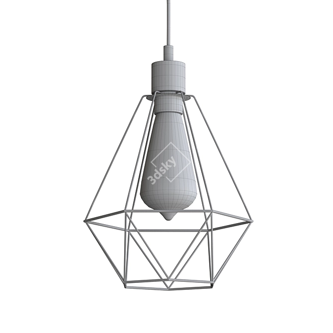 Rustic Industrial Pendant Light 3D model image 4