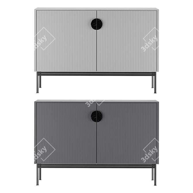 Modern Grey Chest of Drawers 3D model image 2