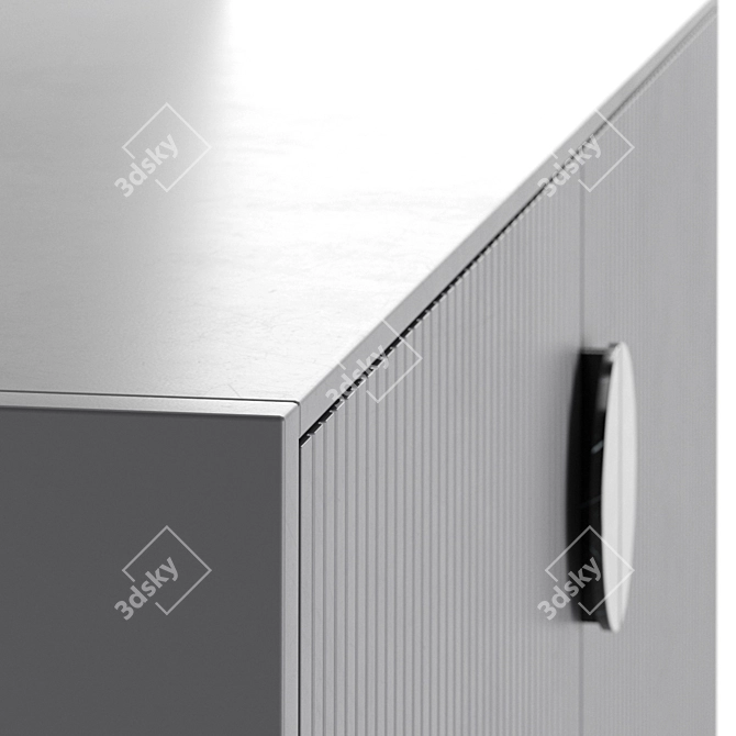 Modern Grey Chest of Drawers 3D model image 3