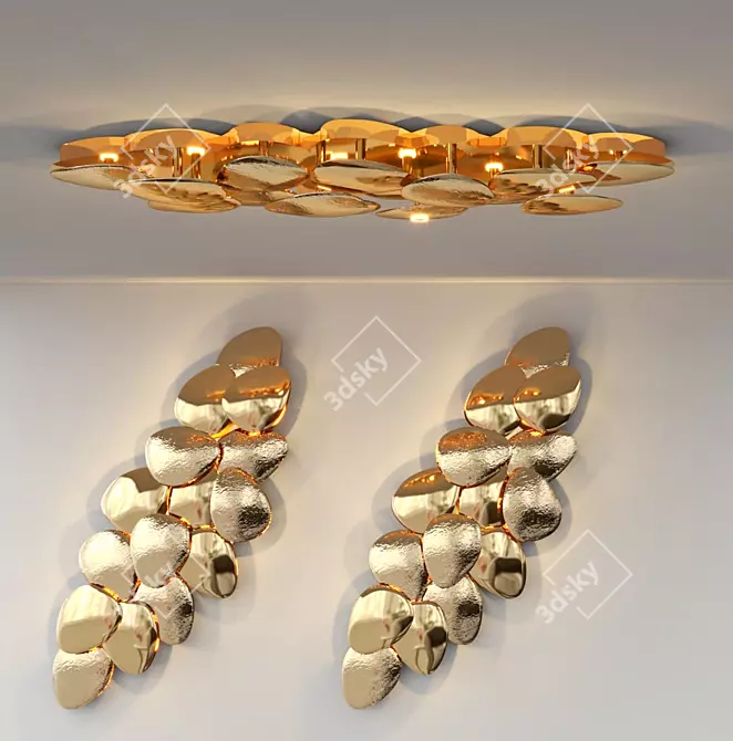 Teardrop Metal Plate Wall Lamp 3D model image 3