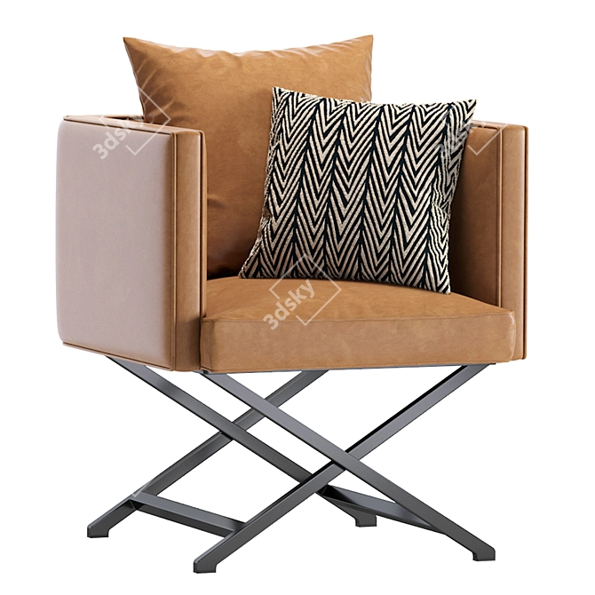 Elegant Dawson Leather Armchair 3D model image 1