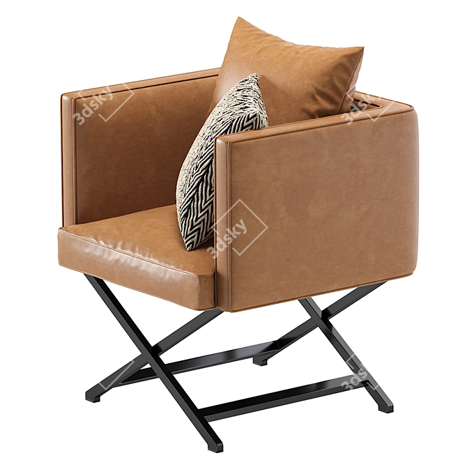 Elegant Dawson Leather Armchair 3D model image 3