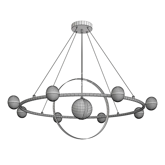 Elevate Your Space with RAISE Chandelier! 3D model image 2