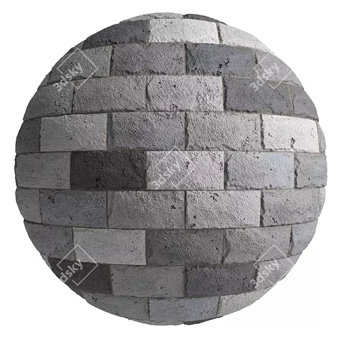 PBR Stone Wall Material - 3 Color, 4k Texture 3D model image 5