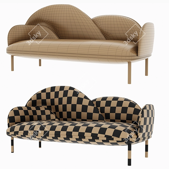 Luxurious Scape Double Sofa 3D model image 2