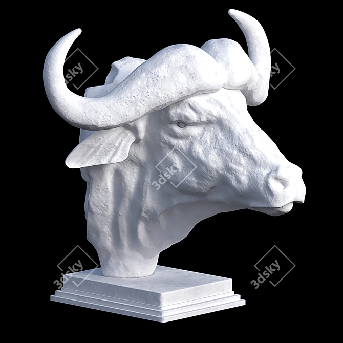 Majestic African Buffalo Sculpture 3D model image 1