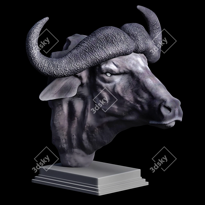 Majestic African Buffalo Sculpture 3D model image 2