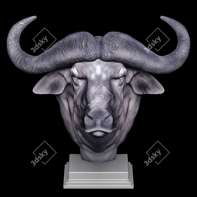 Majestic African Buffalo Sculpture 3D model image 4