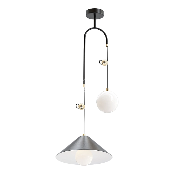 Sleek Offset Designer Lamp 3D model image 1