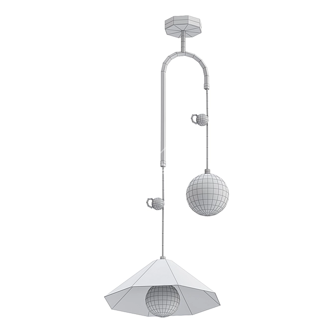 Sleek Offset Designer Lamp 3D model image 2