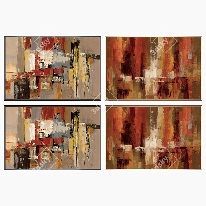 Versatile Wall Art Set with Multiple Frames 3D model image 2