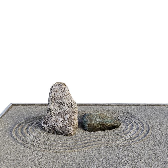 Serene Rock Garden Retreat 3D model image 3