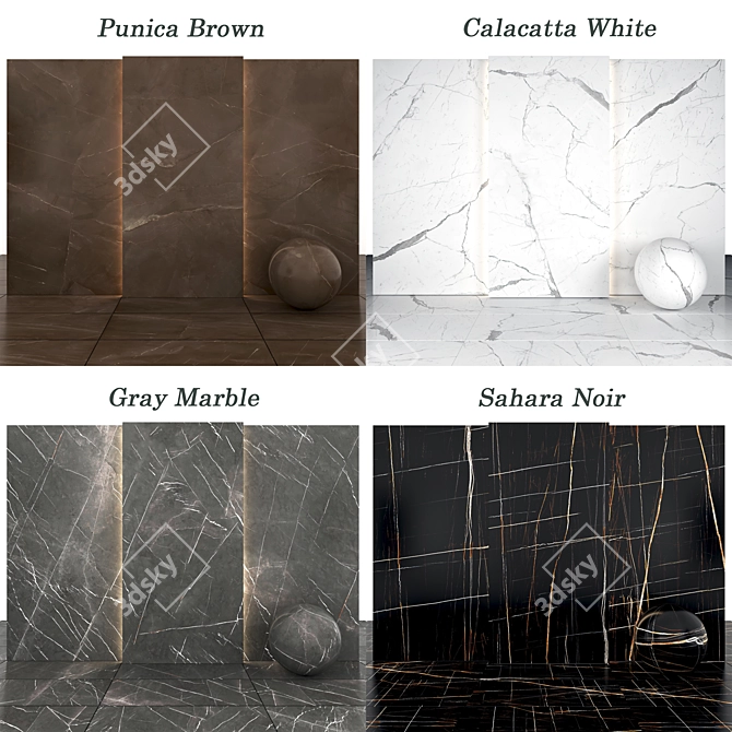 Elegant Marble Texture Collection 3D model image 2