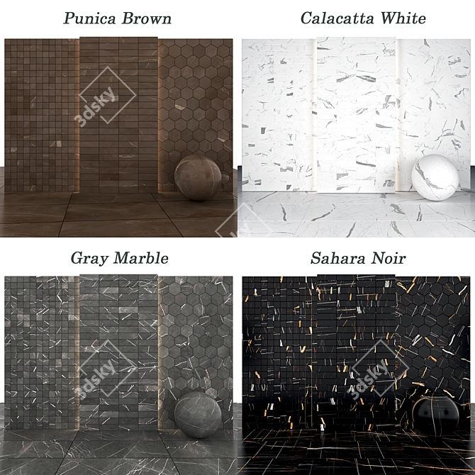 Elegant Marble Texture Collection 3D model image 3