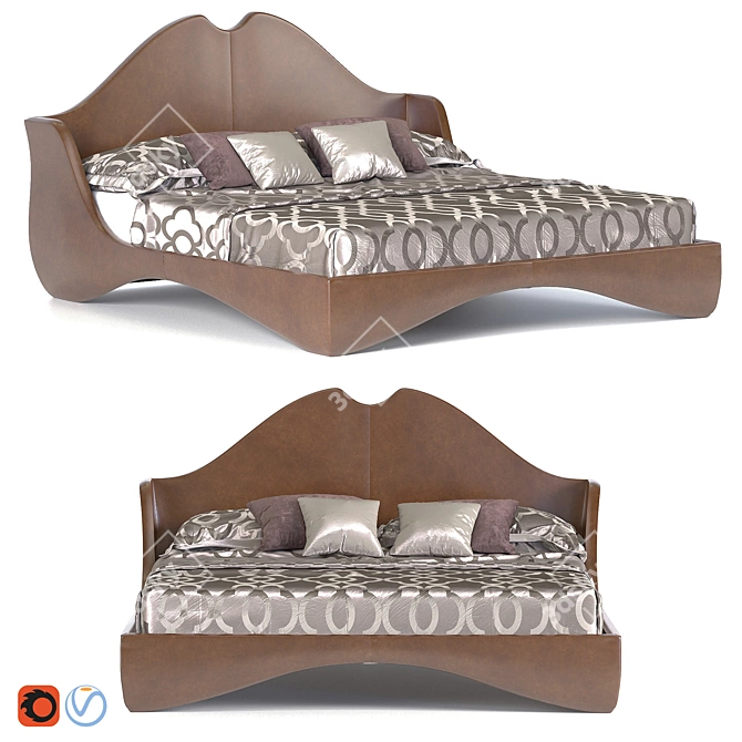 Turri Pegaso Luxury Italian Bed 3D model image 1