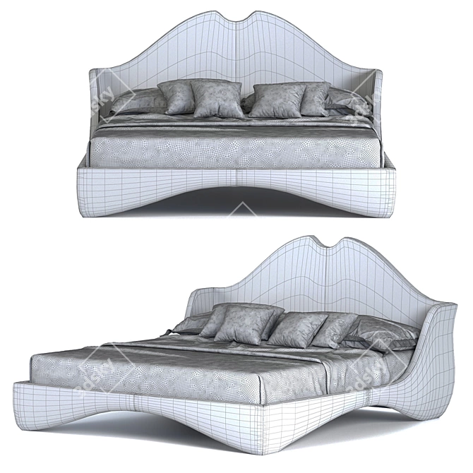 Turri Pegaso Luxury Italian Bed 3D model image 3