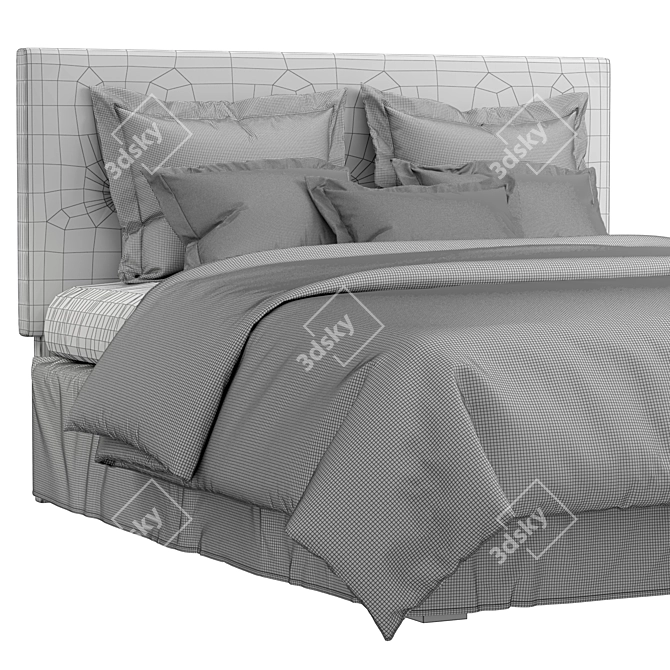 Sleek and Chic Bedframe 3D model image 4