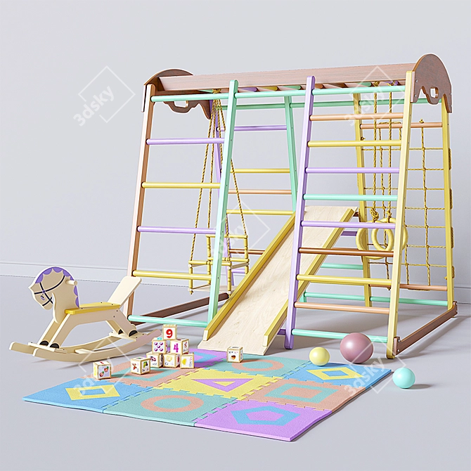 Compact Indoor Kids' Gaming Complex 3D model image 1