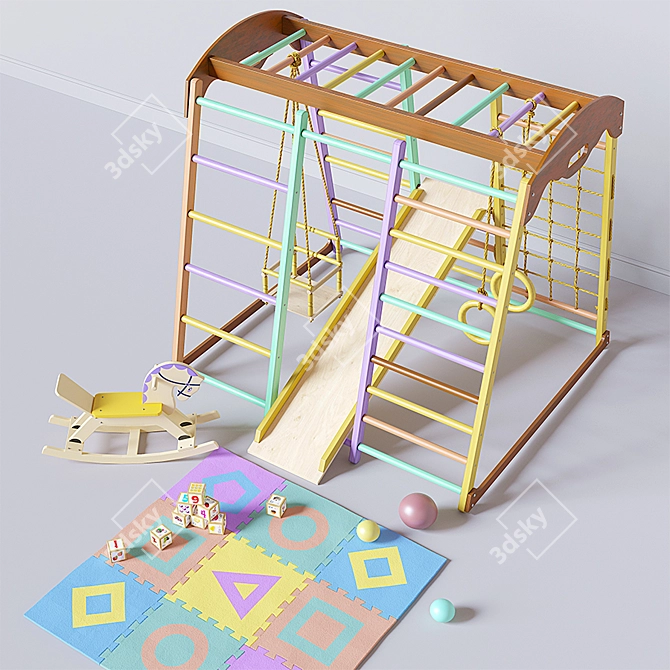 Compact Indoor Kids' Gaming Complex 3D model image 3