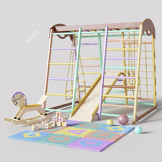 Compact Indoor Kids' Gaming Complex 3D model image 5