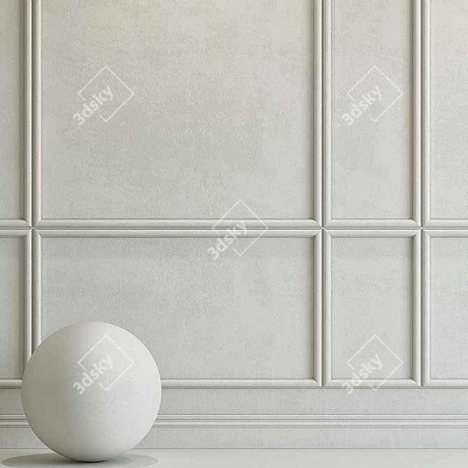 Elegant Plaster with Molding 205 3D model image 2