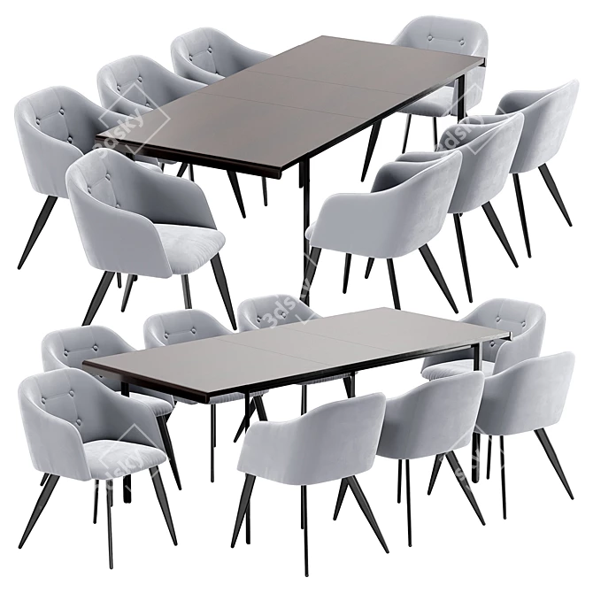 Modern Dining Set: DC-9505 Chair and Nadyria Table 3D model image 3