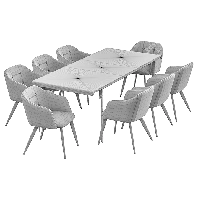 Modern Dining Set: DC-9505 Chair and Nadyria Table 3D model image 6