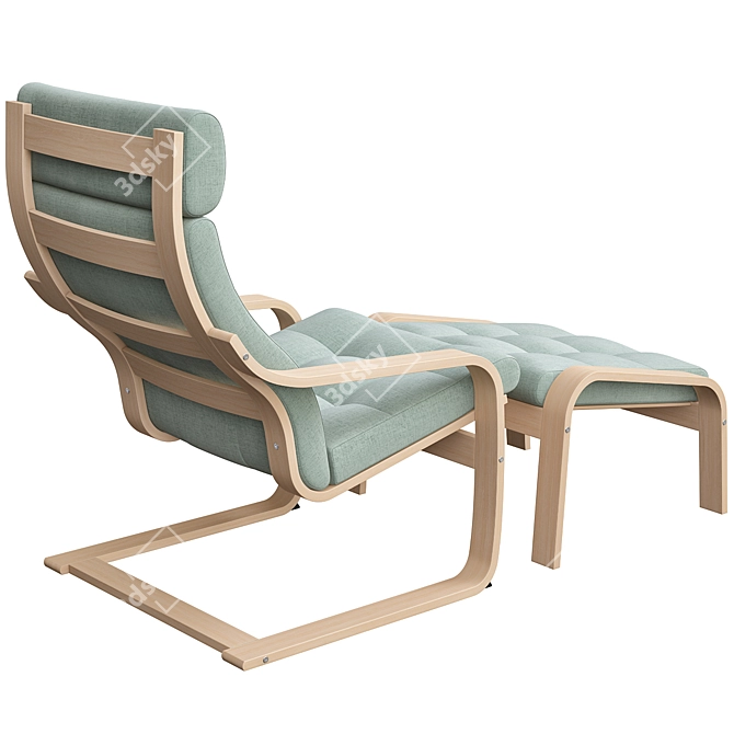 Elegant Poäng Set: Birch Veneer & Gunnared Light Green 3D model image 3