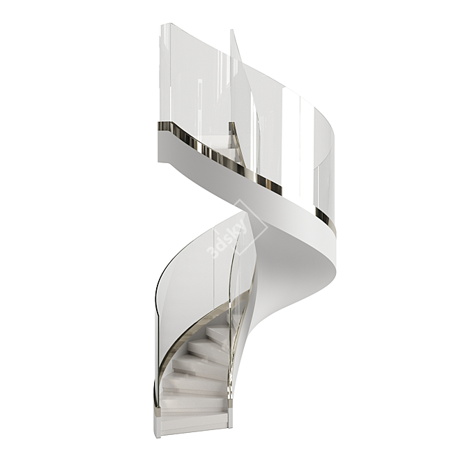 Elegant Spiral Staircase Solution 3D model image 1