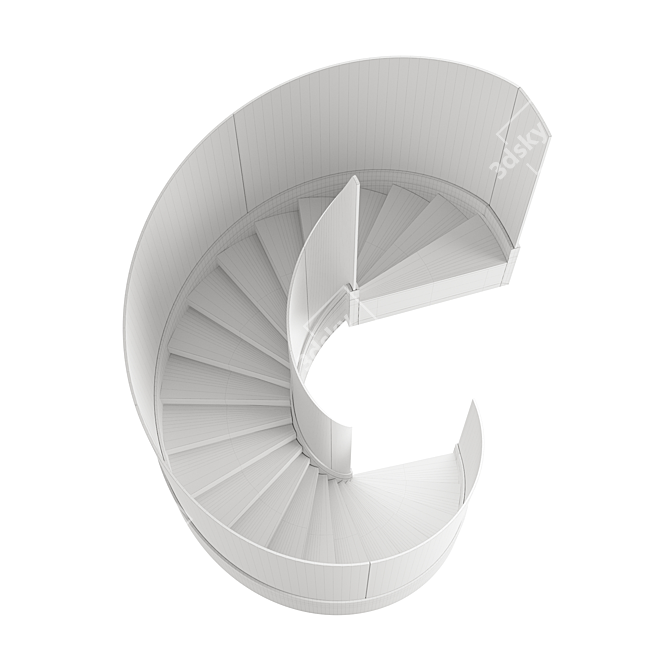 Elegant Spiral Staircase Solution 3D model image 4