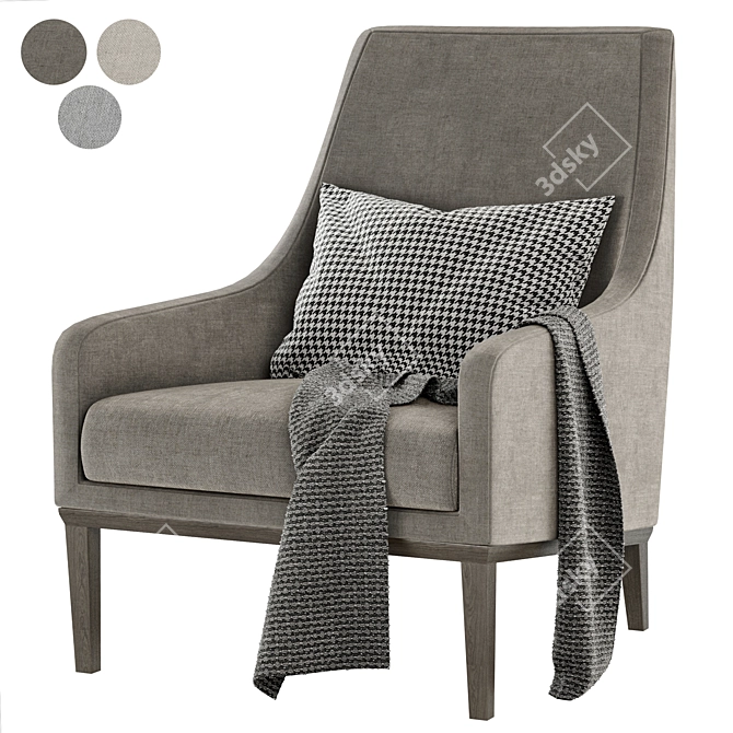 Luxurious Miles Armchair: Modern Comfort for Your Home 3D model image 1